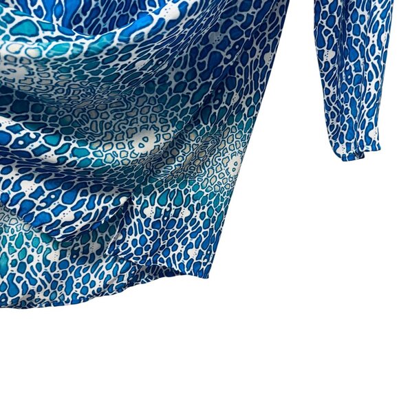 Chicos Womens Animal Print Blue/White Tunic Top Size M Polyesterblouse - Picture 11 of 11